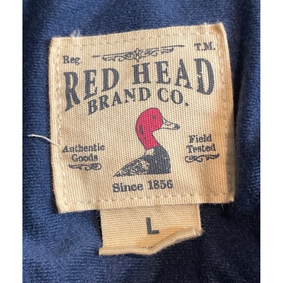 Redhead Brand Co Sweater Henley Pullover Mens Size Large Blue Fleece Lined - Picture 6 of 7